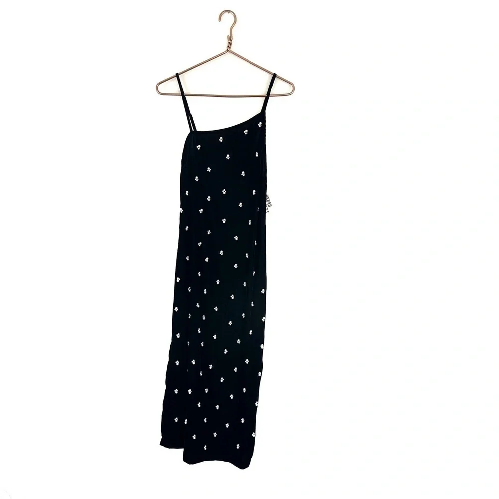 Urban Outfitters Velvet Beaded Black Midi Dress Womens Size 8 New Y2K Style - Picture 2 of 8